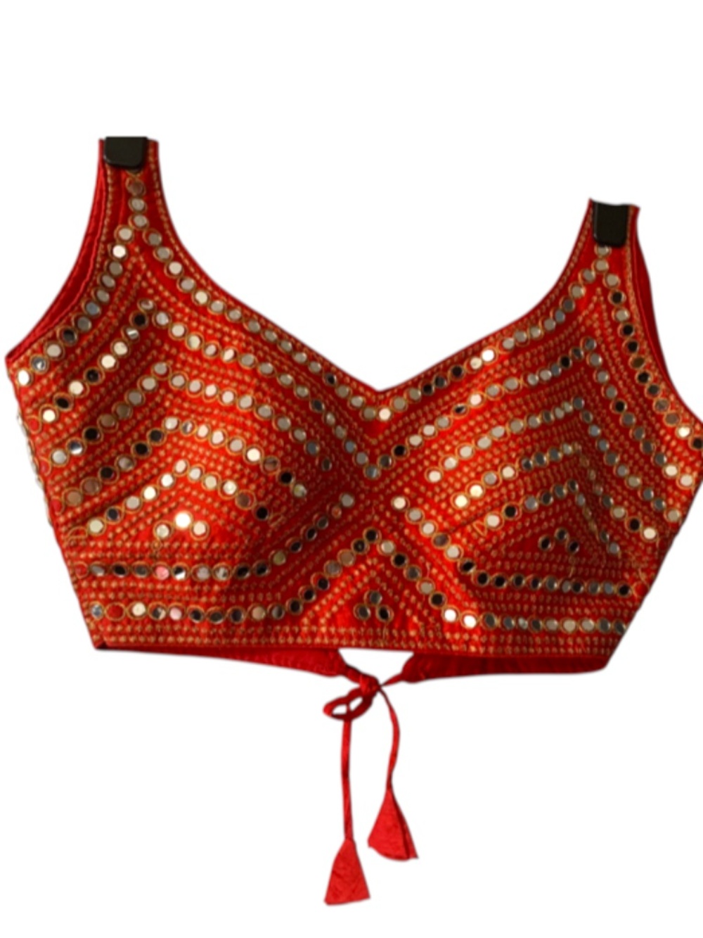 Vibrant Orange & Red Navratri Chaniya Choli - Heavily Embroidered Garba Set